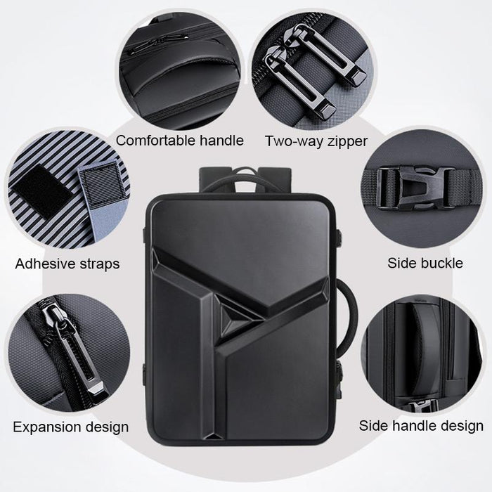 Waterproof Expandable Hard Shell Backpack with Usb Charging