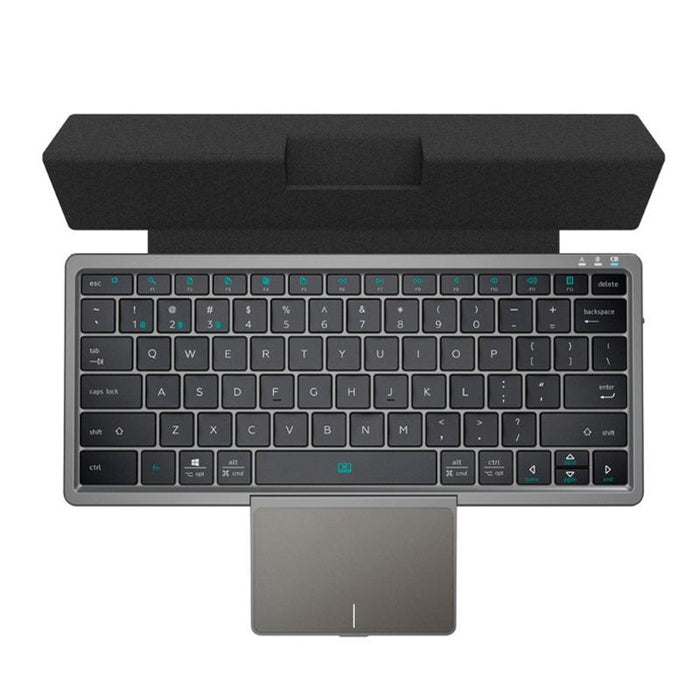 78-Key Portable Bluetooth Keypad With Hidden Touchpad & Pu Leather