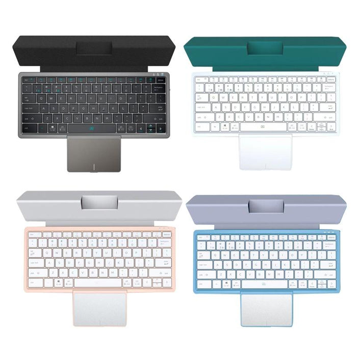 78-Key Portable Bluetooth Keypad With Hidden Touchpad & Pu Leather