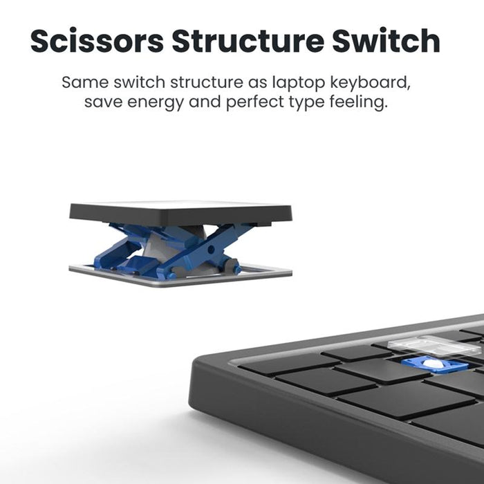 78-Key Portable Bluetooth Keypad With Hidden Touchpad & Pu Leather