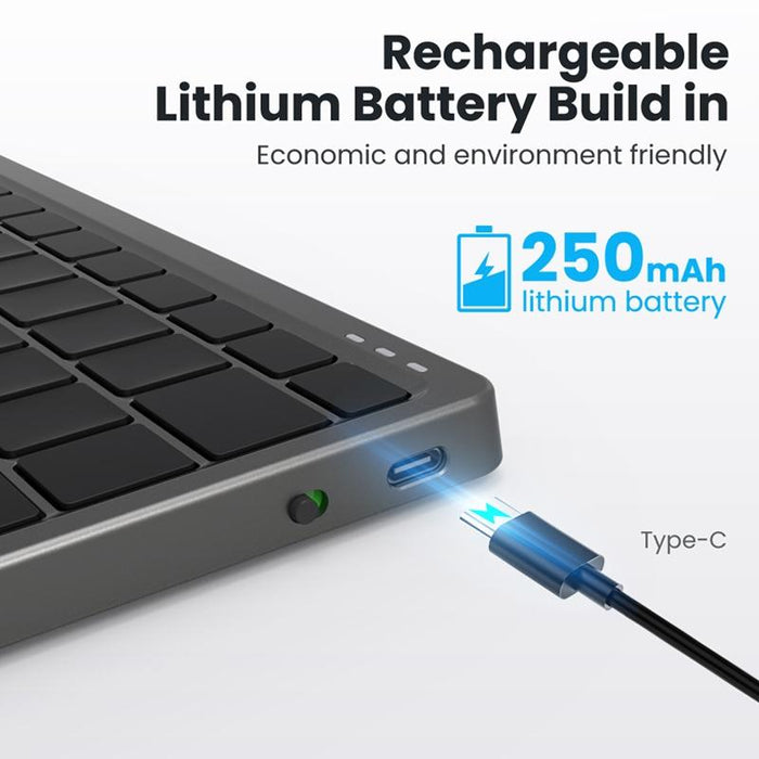 78-Key Portable Bluetooth Keypad With Hidden Touchpad & Pu Leather