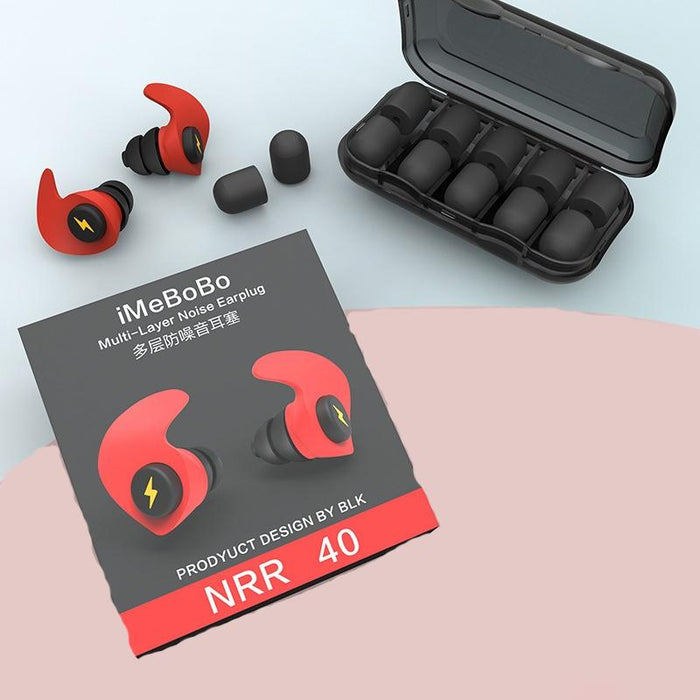 Black Soundproof Sleep Earplugs Noise Reduction