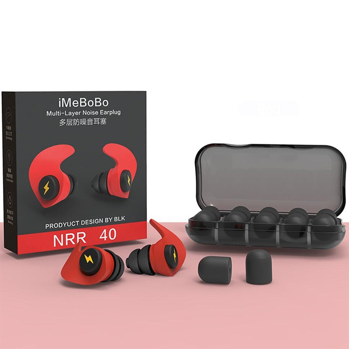 Black Soundproof Sleep Earplugs Noise Reduction