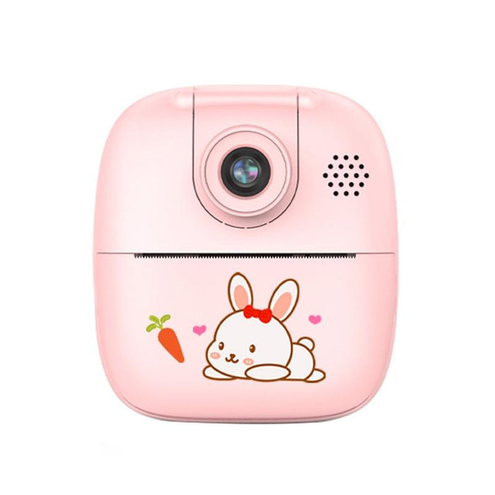 A18 Hd Printable Cartoon Kids Digital Camera With Rotating Lens - Pink & 16G