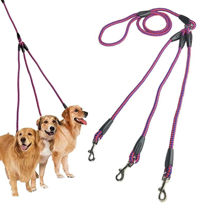 140Cm 3-In-1 Dog Walking Leash - Multi-Head Rope