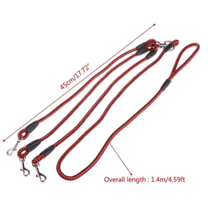 140Cm 3-In-1 Dog Walking Leash - Multi-Head Rope