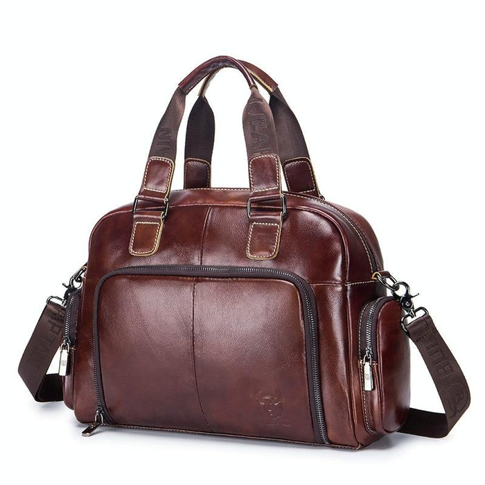 Large Capacity Leather Crossbody Travel Bag