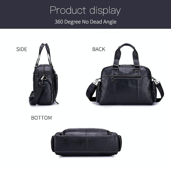 Large Capacity Leather Crossbody Travel Bag