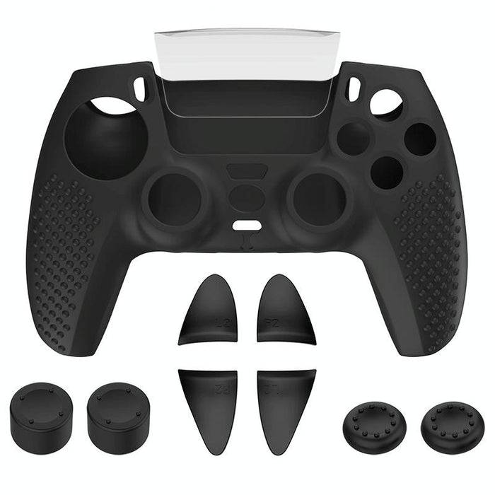 For Ps5 Game Controller Joystick Cap Silicone Protective Cover Kit Dustproof Case Black Polka Dots