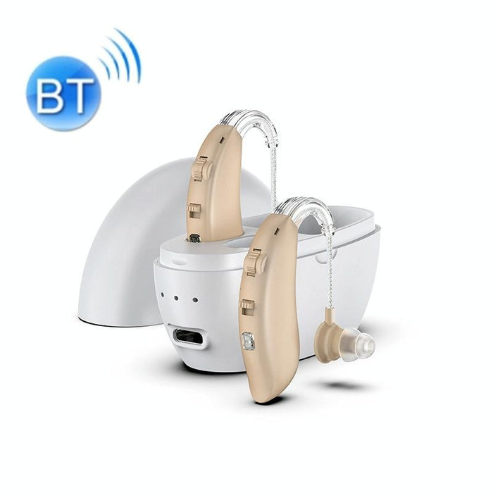 Rechargeable Hearing Aid Amplifier With Charging Pod Skin / White
