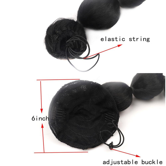 Shaggy Bubble Ponytail Wig Drawstring Long 1Bt51P