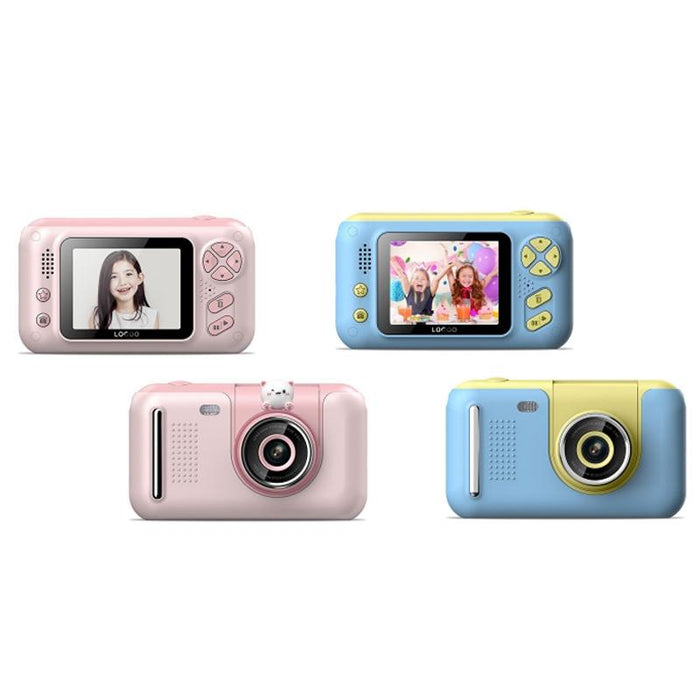 2.4 Inch Children Hd Reversible Photo Slr Camera - Pink With Bracket