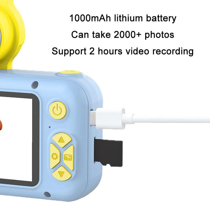 X101 Mini Hd Lens Reversible Child Camera - Blue & 8G & Card Reader