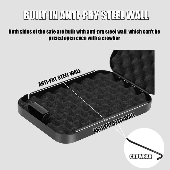 Metal Car Safety Box Fingerprint / Password Lock Model Os300C Black