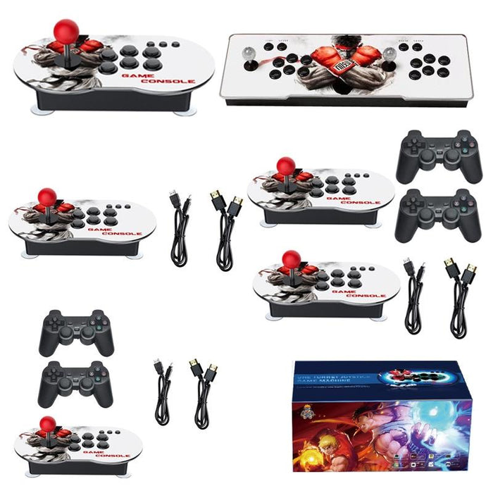 Tv Console Game Joystick Turret Hd 4K Game 3 Persons 32G Built-In 10000 Games & Wireless Handle