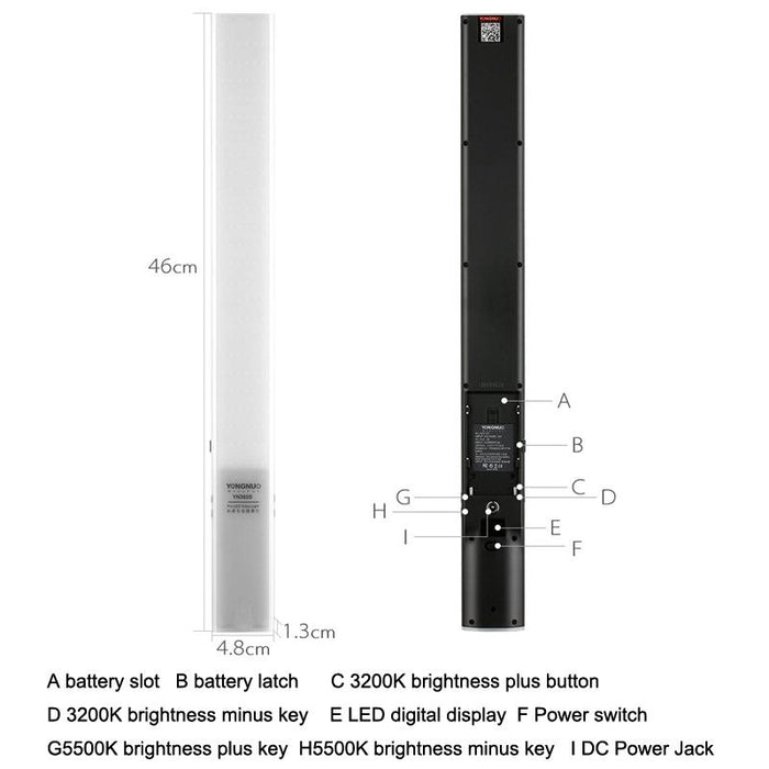 Yn360S Slr Led Fill Light Stick Handheld Camera Lights External Photo Lamp - Standard & Power Supply