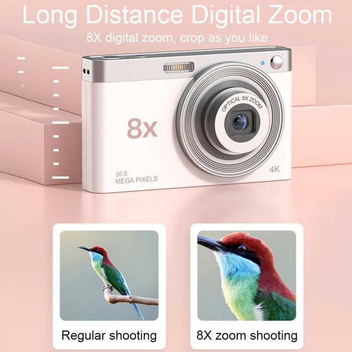 C13 2.88 Inch 4K 8X Optical Zoom Telescopic Lens Hd Digital Camera - White