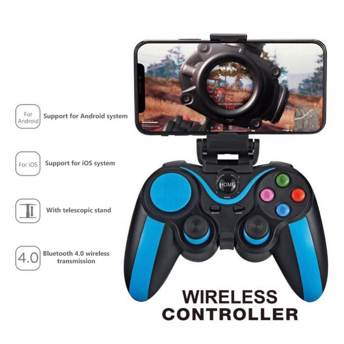 S9 For Android/Ios Phones Wireless Bluetooth Direct Play Game Handle With Holder Blue Black