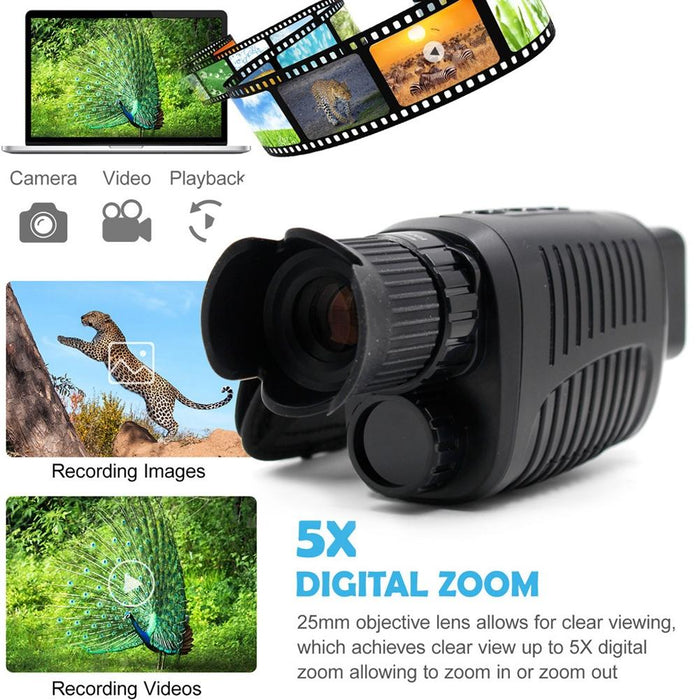 Video Pictures 5X Hd 1080P Digital Night Visual Instrument Infrared Single Tube Binoculars & 16G Memory & 4 In 1 Reader