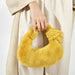 Rabbit Fleece Handbag Knotted Plush Tote