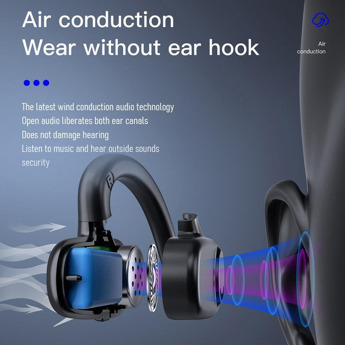 Bone Conduction Concepts Digital Display Stereo Bluetooth Earphones