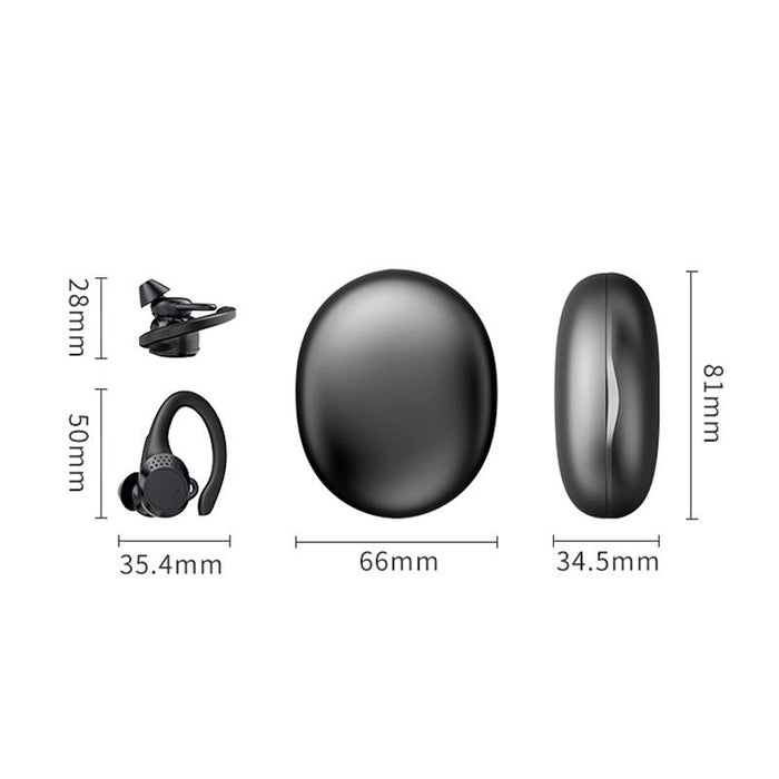 Ax9 Noise Reduction Digital Display With Charging Bin Bluetooth Headset Black