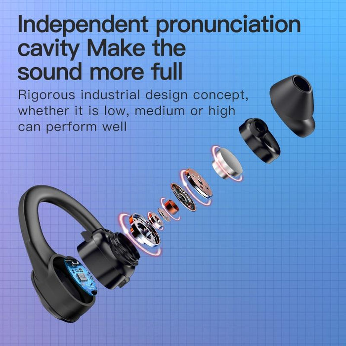 Ax9 Noise Reduction Digital Display With Charging Bin Bluetooth Headset Black