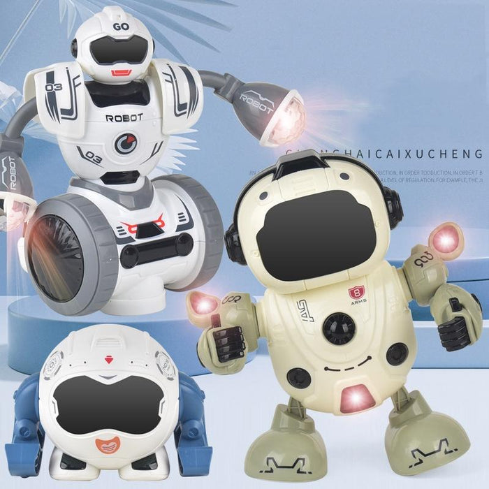 Intelligent Early Education Sound And Light Mechanical Robot Toys - 1 Gray