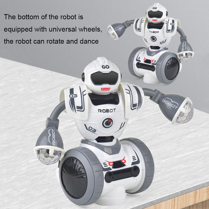 Intelligent Early Education Sound And Light Mechanical Robot Toys - 1 Gray