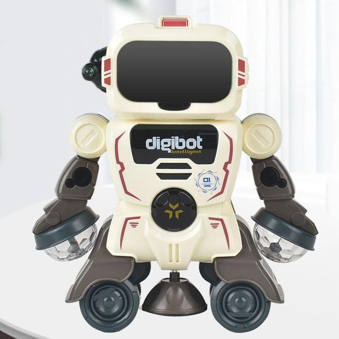 Intelligent Early Education Sound And Light Mechanical Robot Toys - 1 Gray