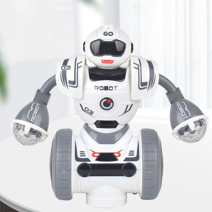 Intelligent Early Education Sound And Light Mechanical Robot Toys - 3 Gray