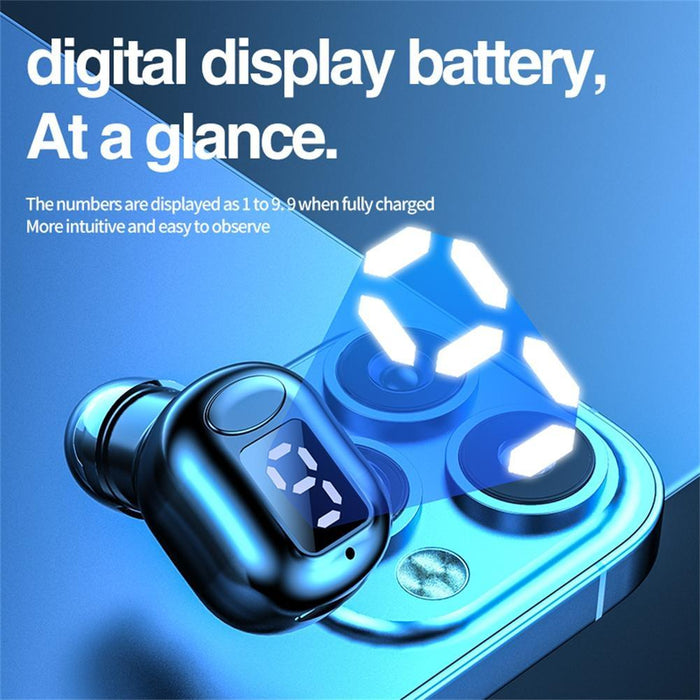 M5 Digital Display Bluetooth Mini In-Ear Invisible Earphones