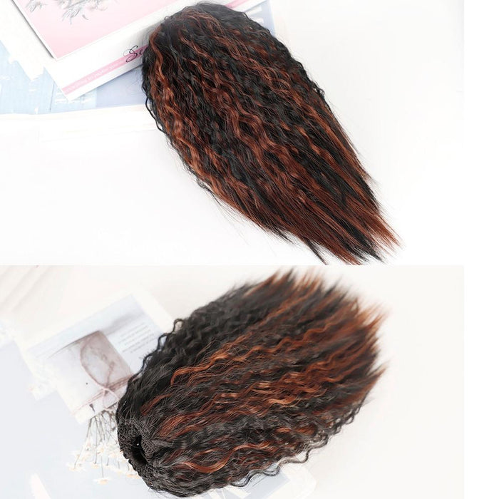 Fluffy Drawstring Perm Curly Wig Short Ponytail Colour 1Bt30