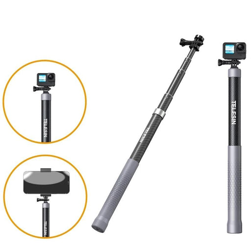 Carbon Fiber Monopod Selfie Stick With 1/4 Screw For Action