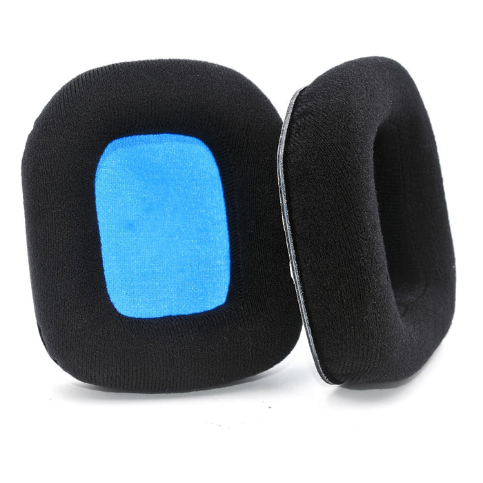 For Logitech Astro A20 2Pcs Fleece Memory Foam Headphone Covers Earmuffs Black Blue Net