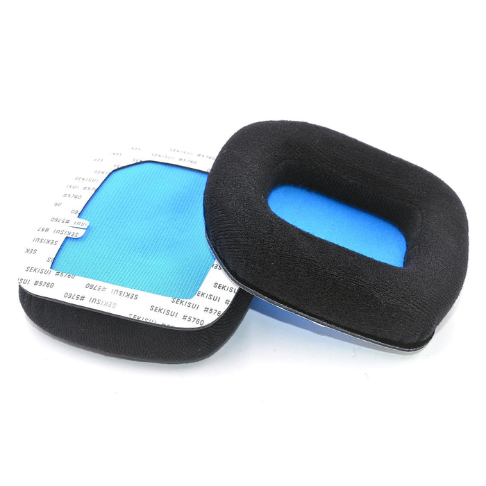 For Logitech Astro A20 2Pcs Fleece Memory Foam Headphone Covers Earmuffs Black Blue Net