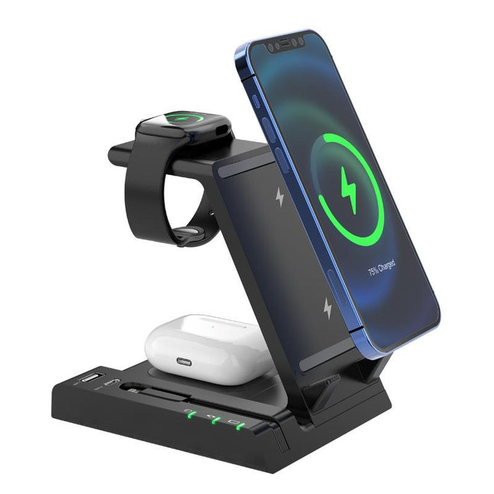 6 In 1 Wireless Charging Stand With Usb C Port & 8 Pin Cable