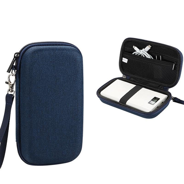 Multifunctional Eva Hard Shell Shockproof And Anti-Drop Digital Storage Bag With Handle Navy Blue
