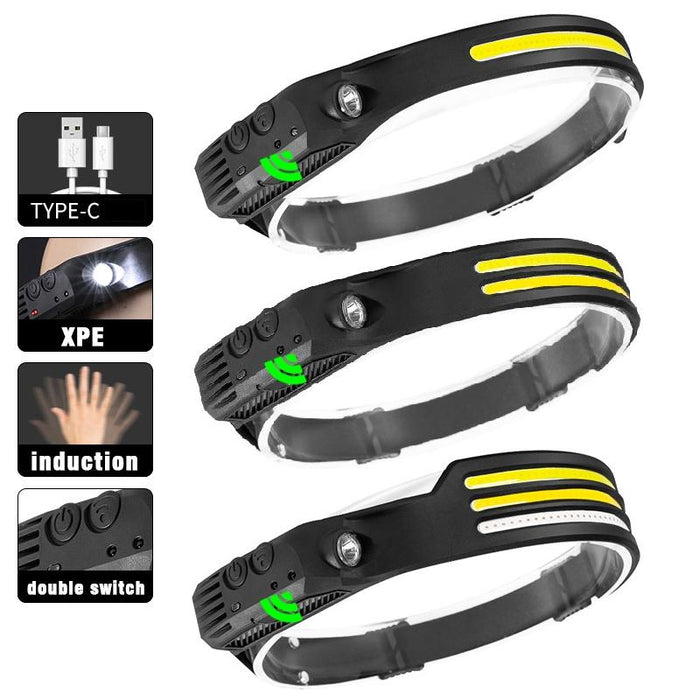Usb Rechargeable Motion Sensor Headlamp For Outdoor Fishing