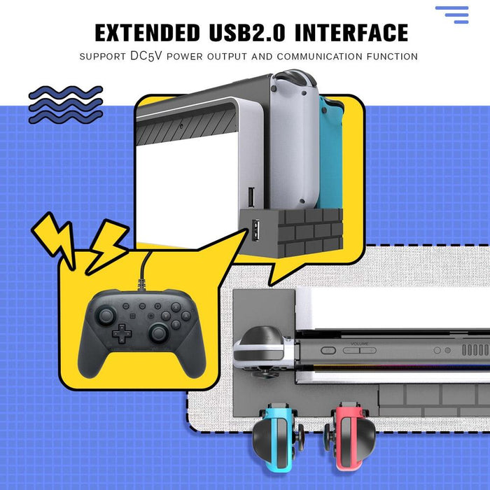 Switch Oled Power Bracket With Game Card Storage