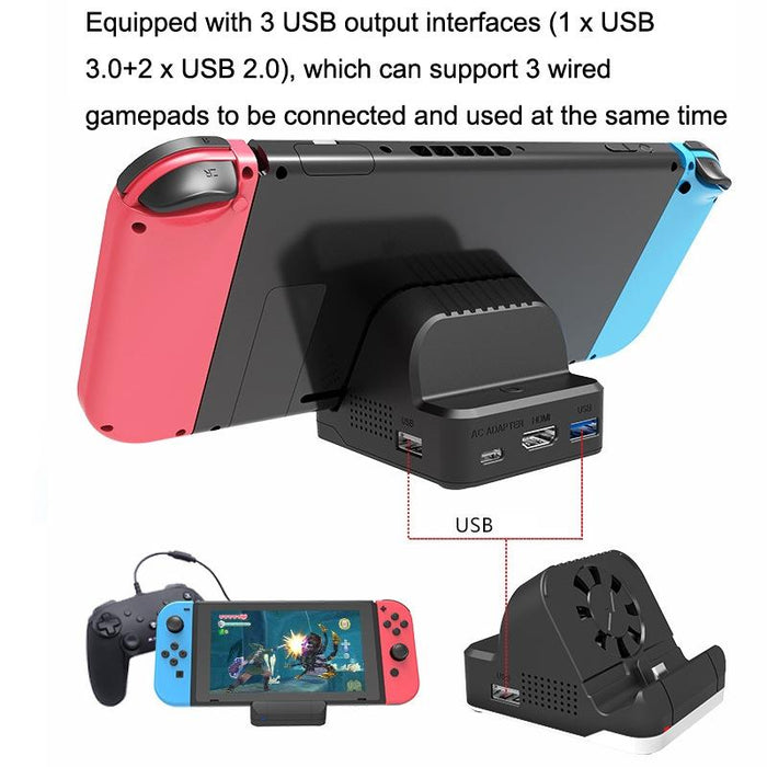 Switch Oled Hdmi Converter With Cooling Fan And Charger