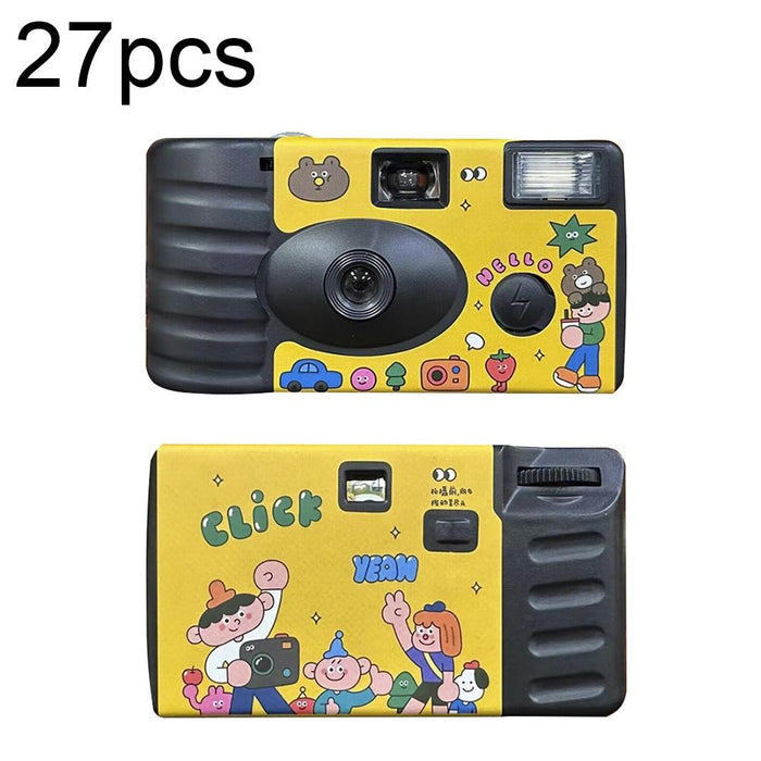 27Pcs Click Retro Film Camera Waterproof Cartoon Decorative Stickers Without Camera