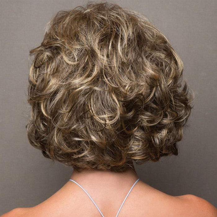 Gold Short Curly Hair Wig High Temp Silk Fiber