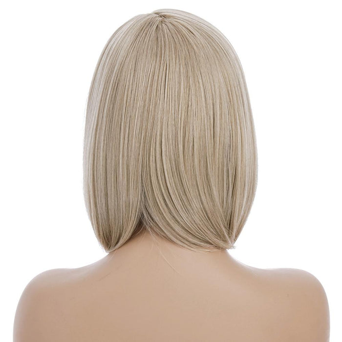 Light Gold Short Silk Wig For Women