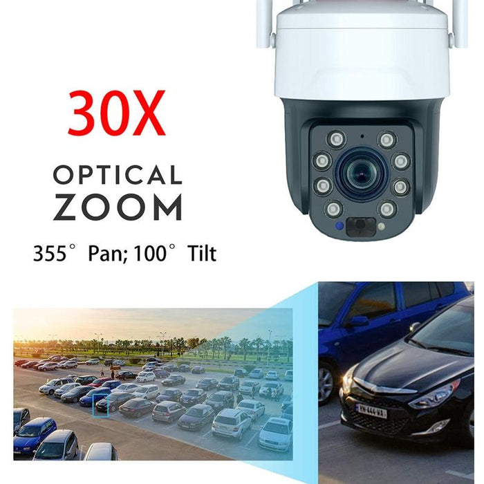 Graffiti 5Mp Wifi Wireless Solar Camera 30X Optical Zoom Auto Tracking Patrol Ip66 Waterproof