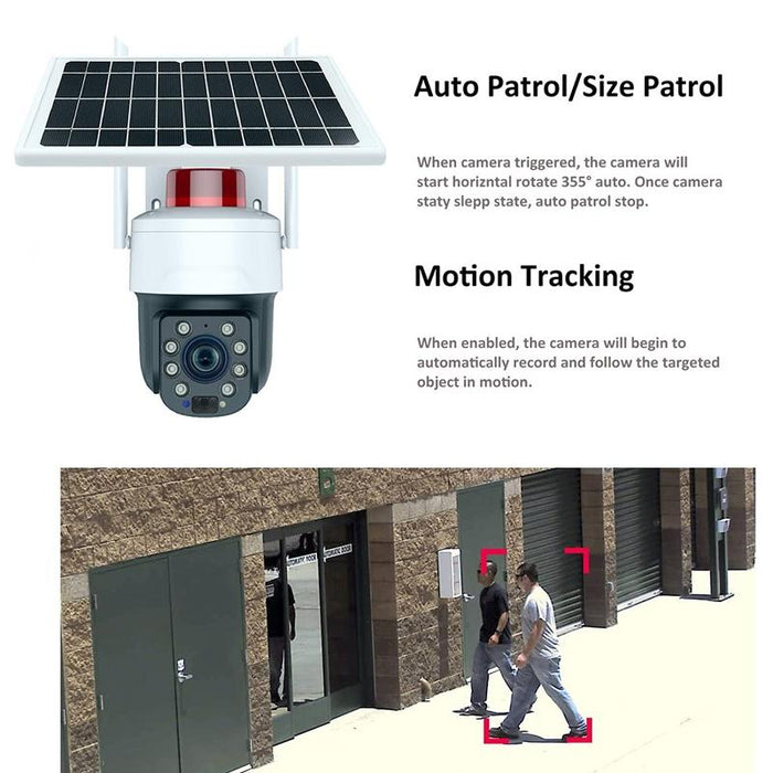 Graffiti 5Mp Wifi Wireless Solar Camera 30X Optical Zoom Auto Tracking Patrol Ip66 Waterproof