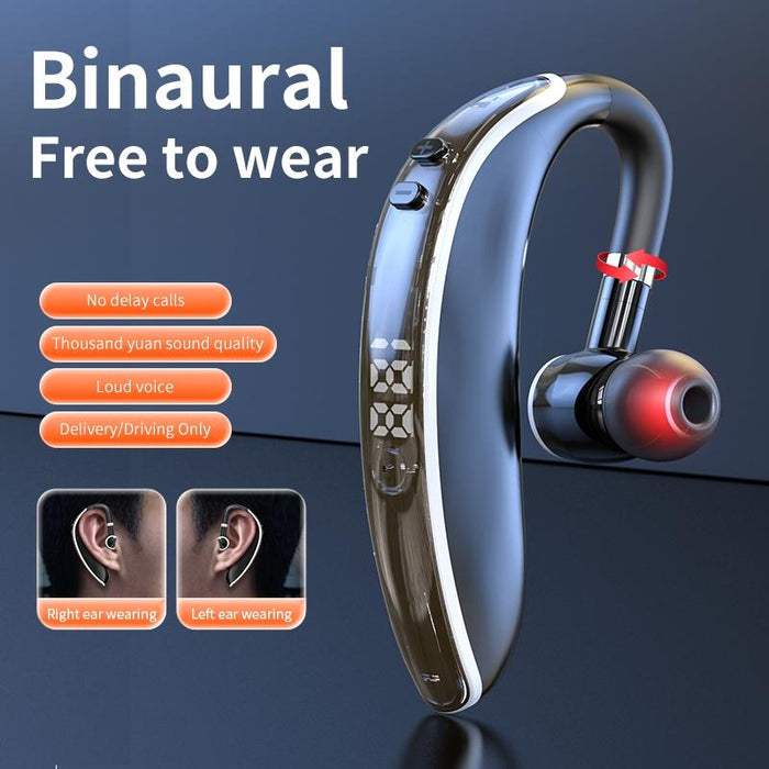 Gl20 Digital Single-Ear Rotating Universal Bluetooth Earphone Black White