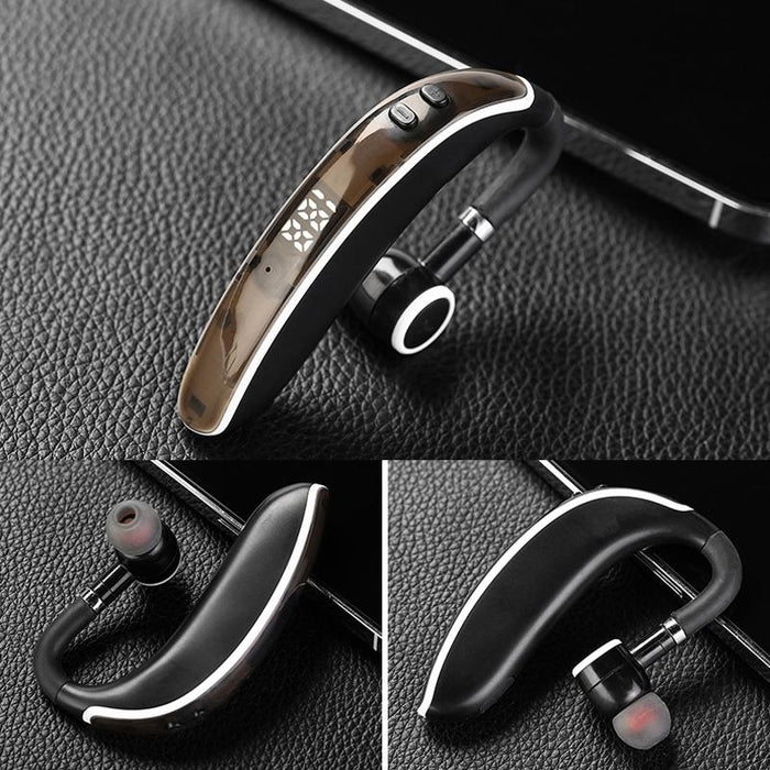 Gl20 Digital Single-Ear Rotating Universal Bluetooth Earphone Black White