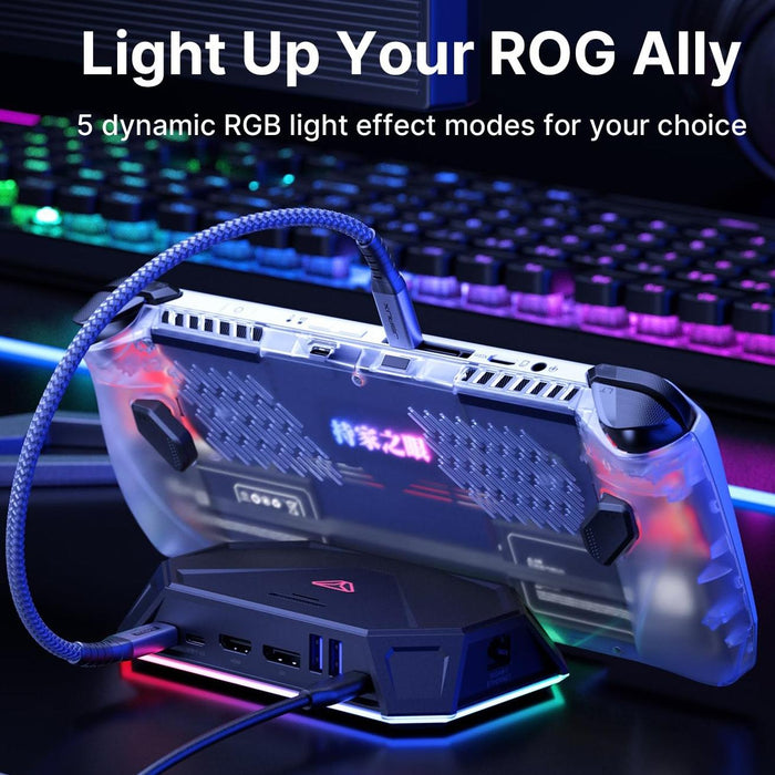 For Asus Rog Ally Game Console Jsaux Rgb Transparent Back Plate With Tool