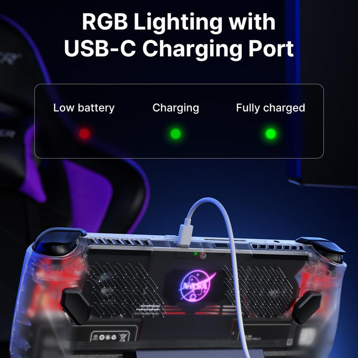 For Asus Rog Ally Game Console Jsaux Rgb Transparent Back Plate With Tool